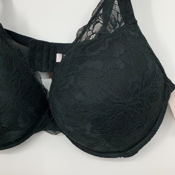Auden Bra Womens 42DDD Black Sublime Lace Plunge Push-Up Underwire NWT - Picture 4 of 11